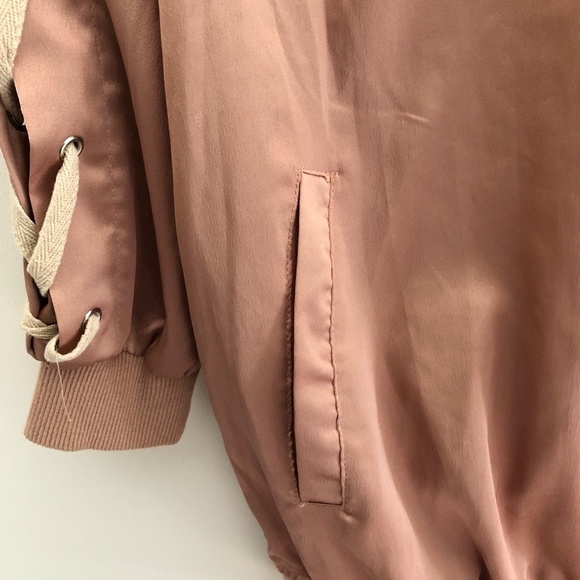 Carli Bybel x Missguided Limited Edition Oversized Bomber Jacket Rose Gold Sz 6 - Picture 5 of 9